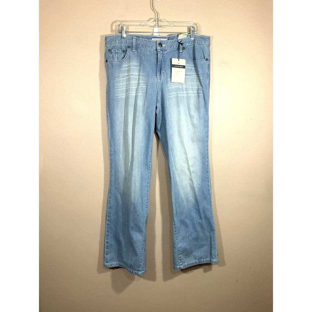 VTG Tommy Hilfiger Womens Light Wash X-tra Low Rise Bootcut Jeans 14 Blue Y2K